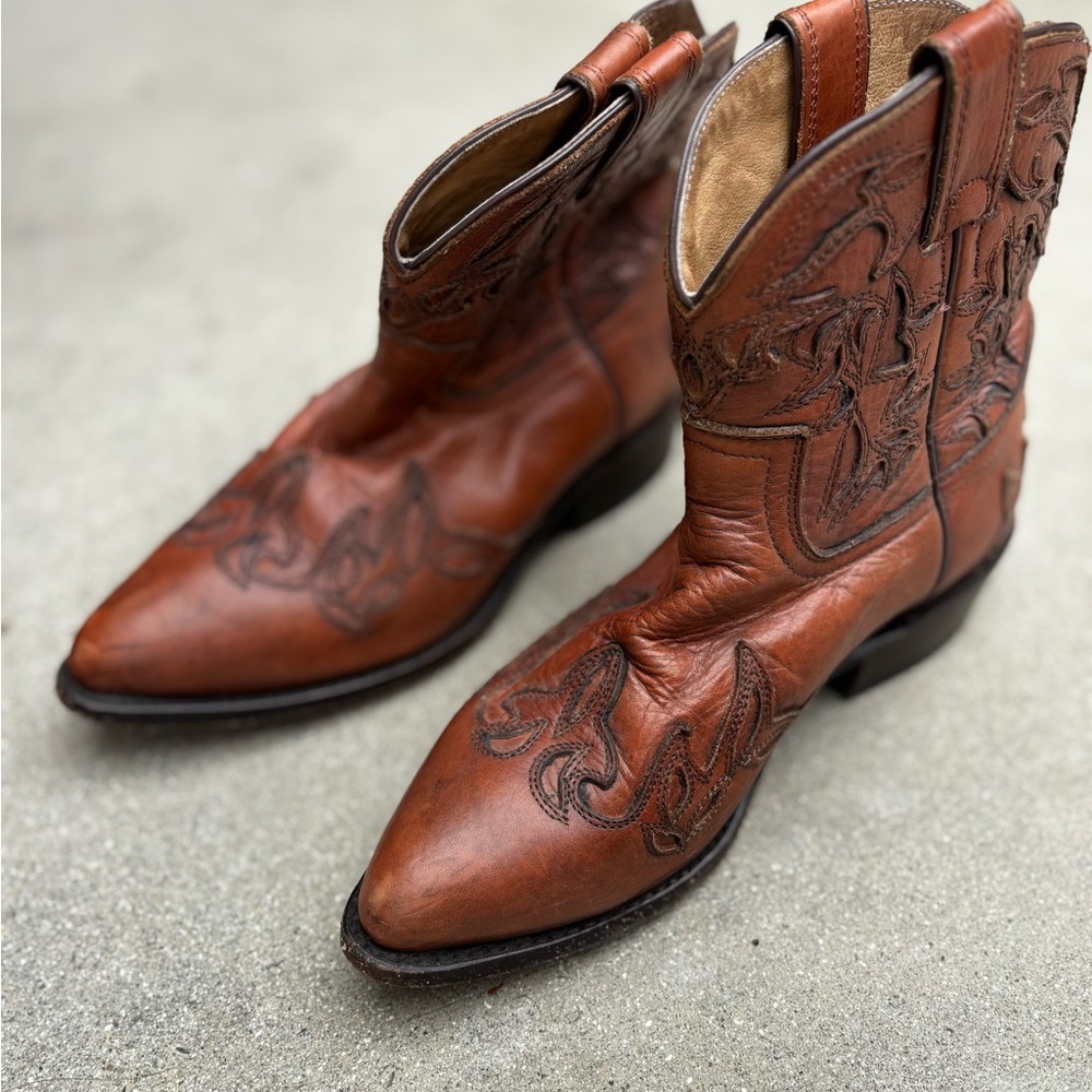 Frye Brown Leather Western Boots